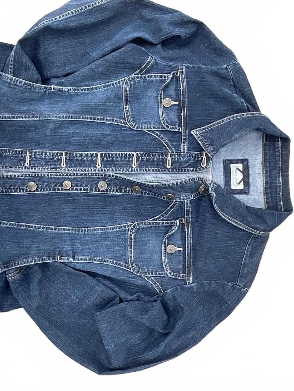 REI Blue Denim Hooded Jacket Size Lg